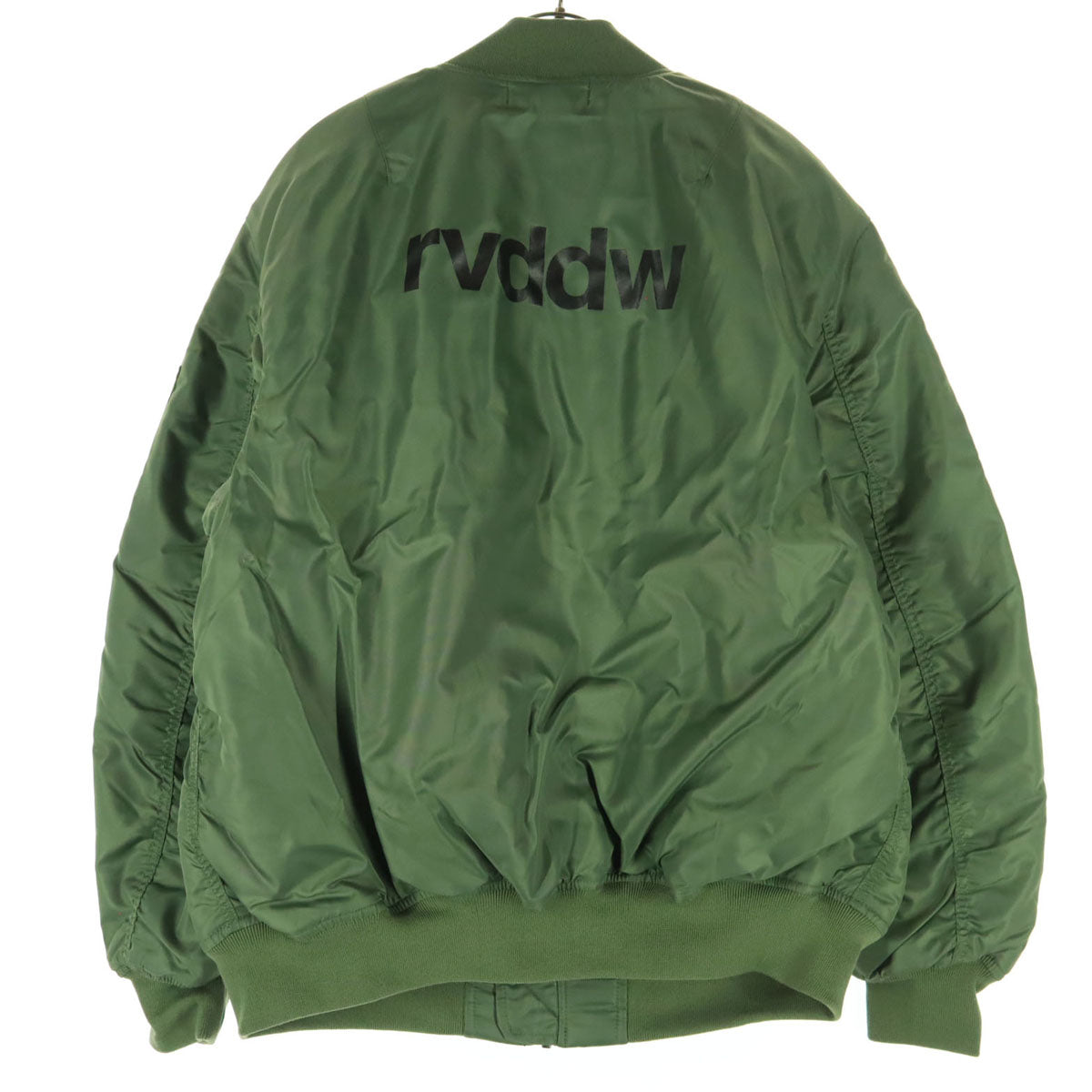 未使用 reversal.dogi.design.works リバーサル ナイロン プリントロゴ 長袖 MA-1風 フライトジャケット M カーキ 中綿入り メンズ