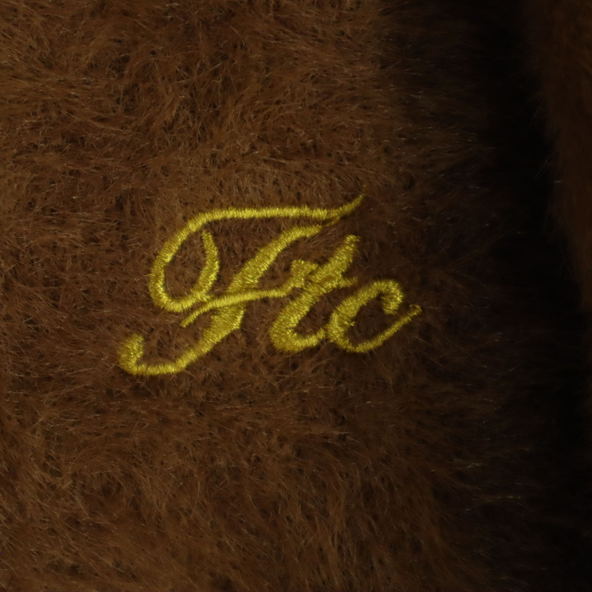 FTC エフティーシー ナイロン ワンポイント刺繍 長袖 フェイクファー トレーナー S ブラウン メンズ