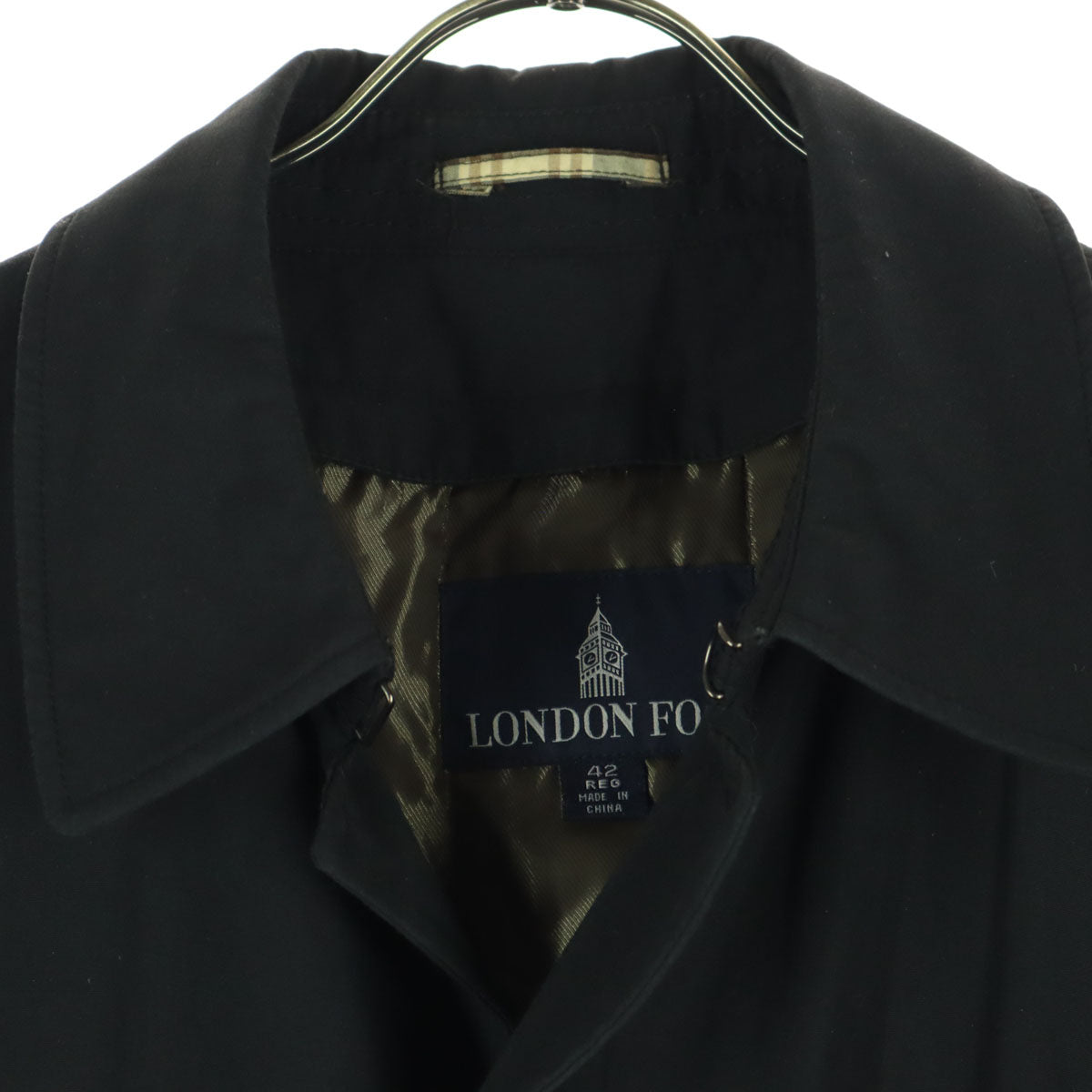 LONDON FOG ロンドンフォグ 長袖 中綿ライナー ステンカラーコート 42 ブラック メンズ