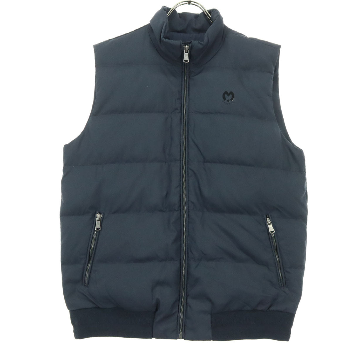 美品 mila schon SPORTS ミラショーン スポーツ ワンポイントロゴ ノースリーブ ダウンベスト 46 ブラック メンズ