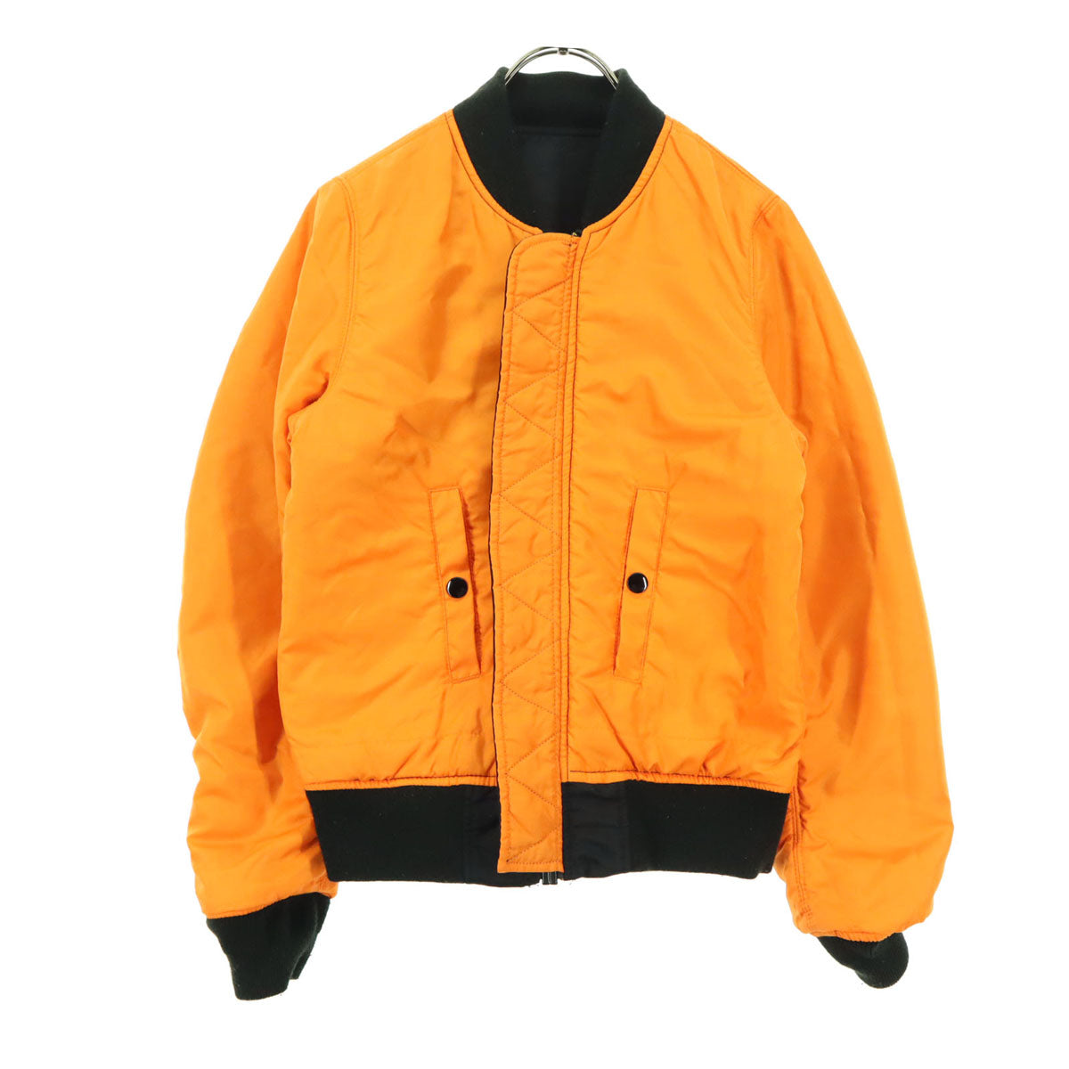 ALPHA INDUSTRIES INC アルファインダストリーズ ナイロン 長袖 MA-1 フライトジャケット S ブラック 中綿ブルゾン レディース