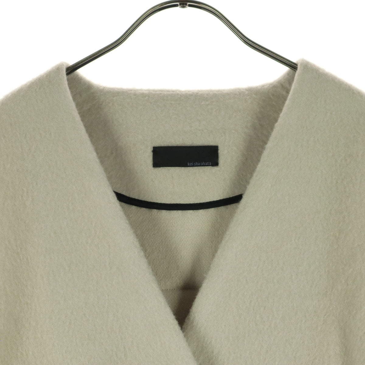 kei shirahata ケイシラハタ 日本製 カシミヤ混 長袖 ノーカラー ピーコート 0 ピンク系 レディース