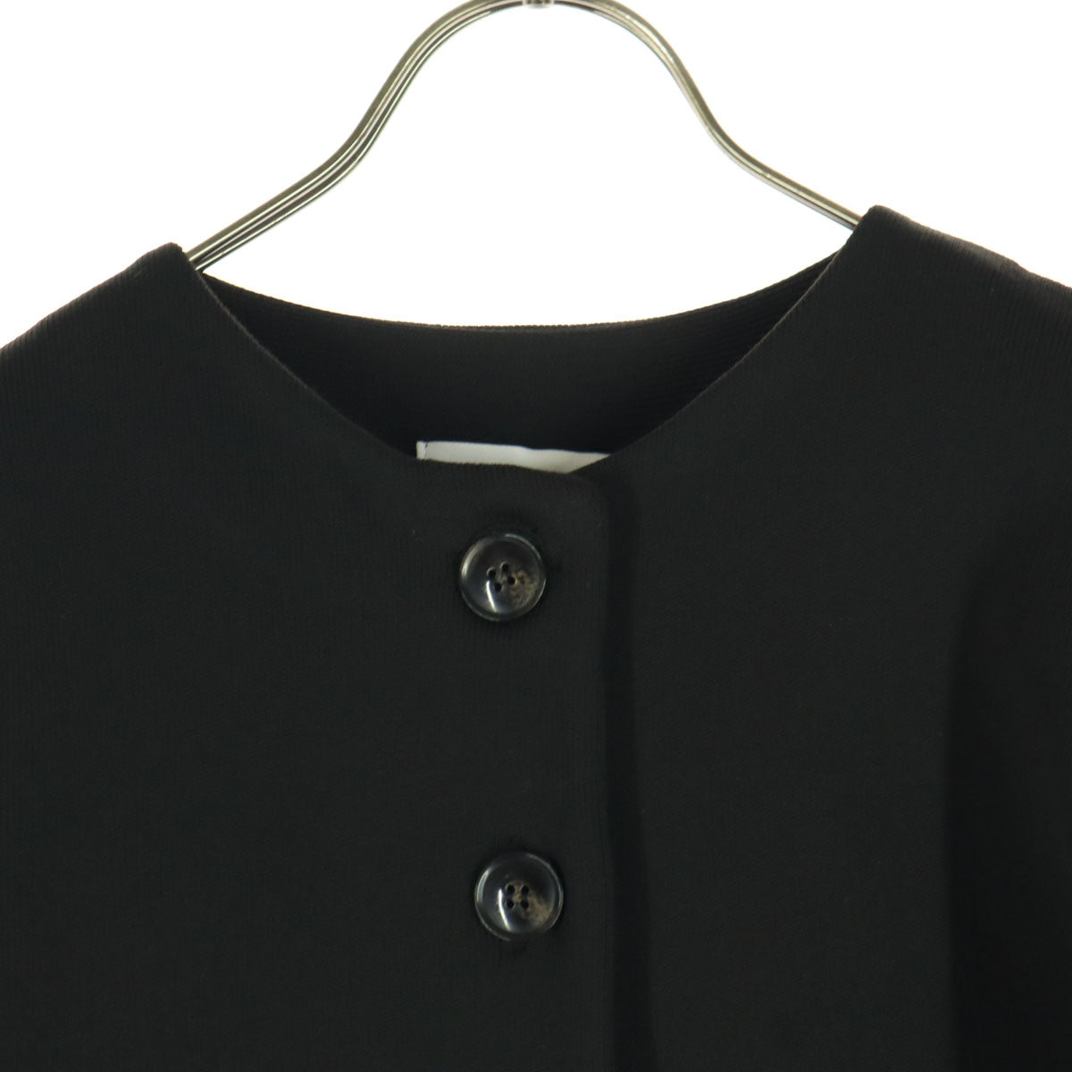 美品 quaranciel カランシエル 長袖 ノーカラージャケット F ブラック ポケット レディース