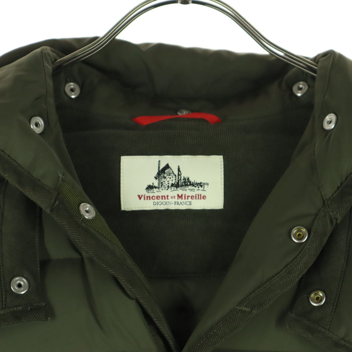美品 Vincent et Mireille ヴァンソンエミレイユ 長袖 ダウンジャケット 40 カーキ メンズ