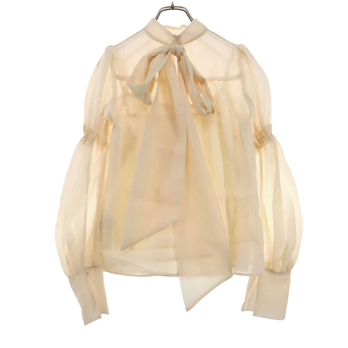 美品 Lily Brown リリーブラウン 24SS 長袖 リボンタイ ブラウス F アイボリー LWFB244125 レディース