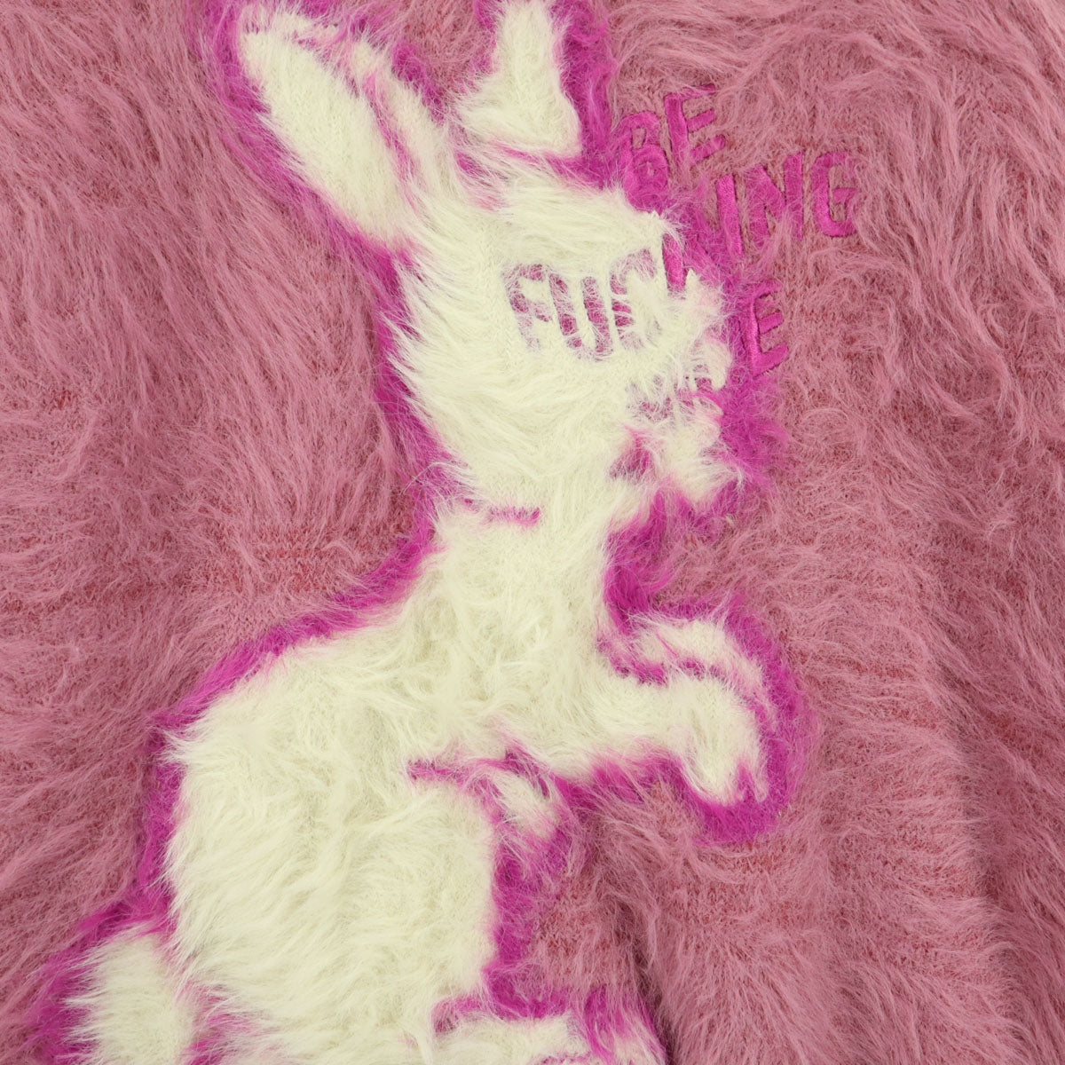 美品 CANDY STRIPPER キャンディストリッパー アニマル柄 長袖 シャギー ニット 2 ピンク ウサギ レディース