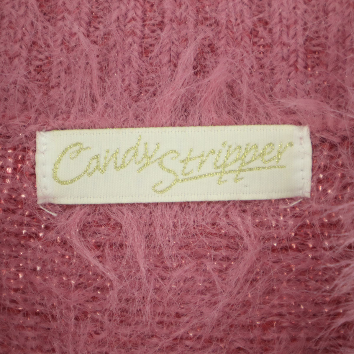 美品 CANDY STRIPPER キャンディストリッパー アニマル柄 長袖 シャギー ニット 2 ピンク ウサギ レディース