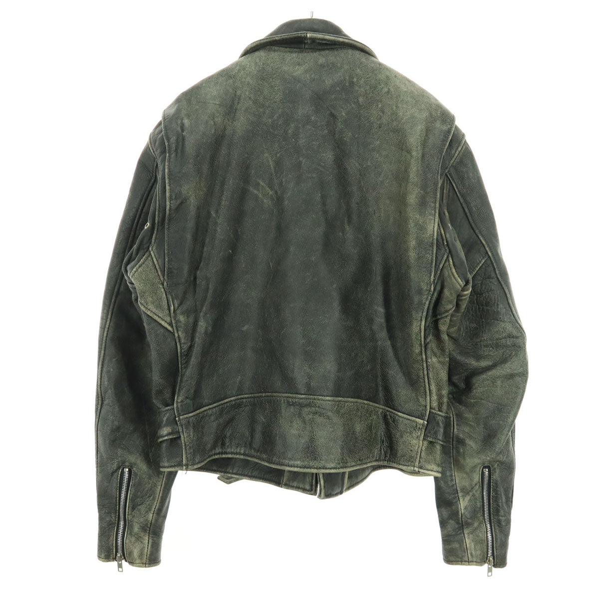 長袖 レザー ダブルライダースジャケット 40 ブラック 牛革 メンズ