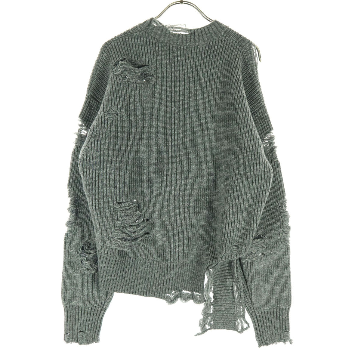 美品 PRANK PROJECT プランクプロジェクト 長袖 ダメージ加工 セーター FREE グレー レディース