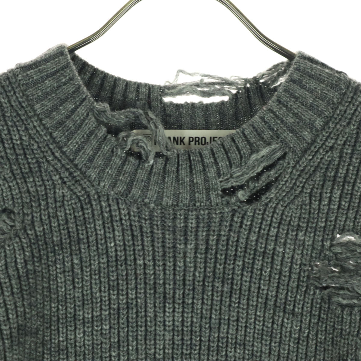 美品 PRANK PROJECT プランクプロジェクト 長袖 ダメージ加工 セーター FREE グレー レディース