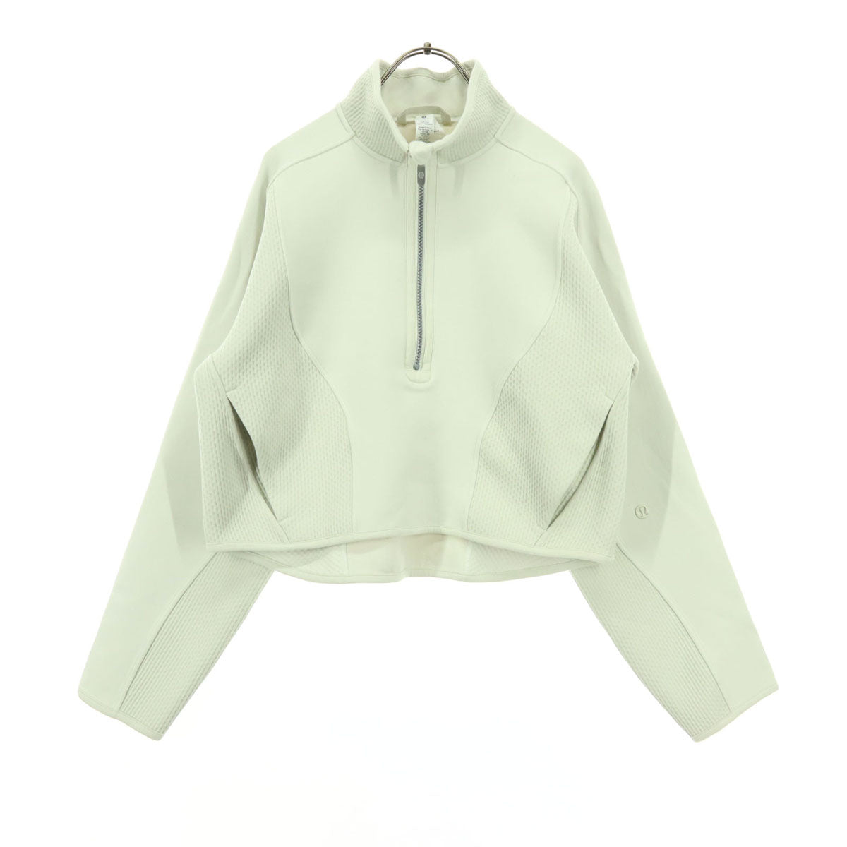 lululemon ルルレモン ワンポイントロゴ 長袖 ナイロンジャケット S ホワイト プルオーバー レディース