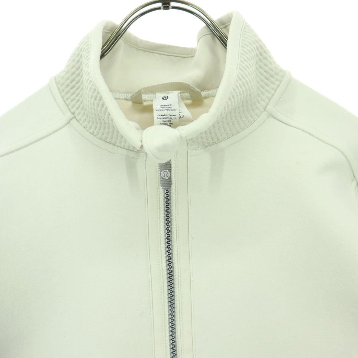 lululemon ルルレモン ワンポイントロゴ 長袖 ナイロンジャケット S ホワイト プルオーバー レディース