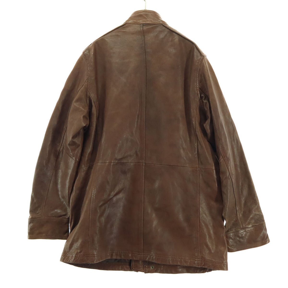 美品 GRANDLY グランドリー 長袖 バイカー レザージャケット M ブラウン 羊皮 メンズ