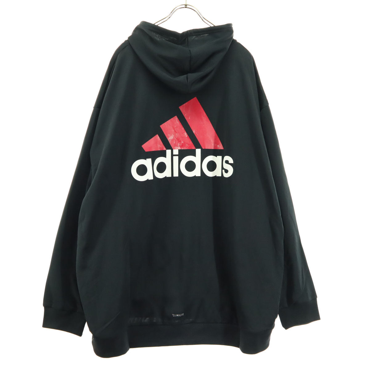 未使用 adidas アディダス ワンポイントプリント 長袖 トラックジャケット 8XO ブラック ビッグサイズ ジャージ メンズ