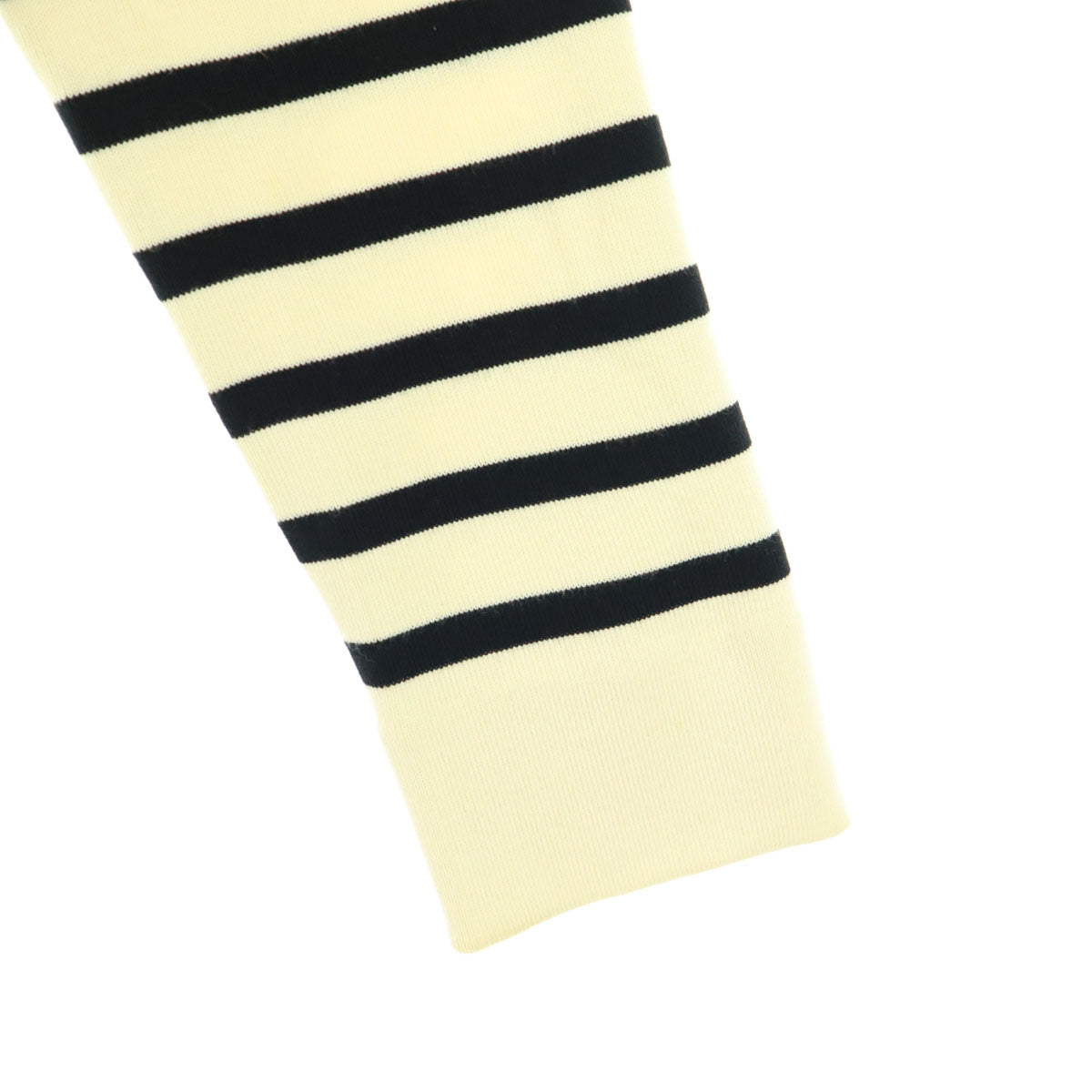 美品 CYCLAS クラシス 日本製 ボーダー柄 長袖 切り替え ニット S アイボリー系 レディース