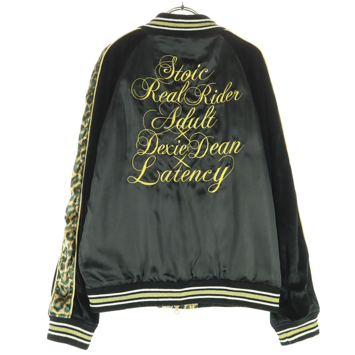 DEXIE Adult Latency ヒョウ柄 長袖 スカジャン L ブラック スカル メンズ