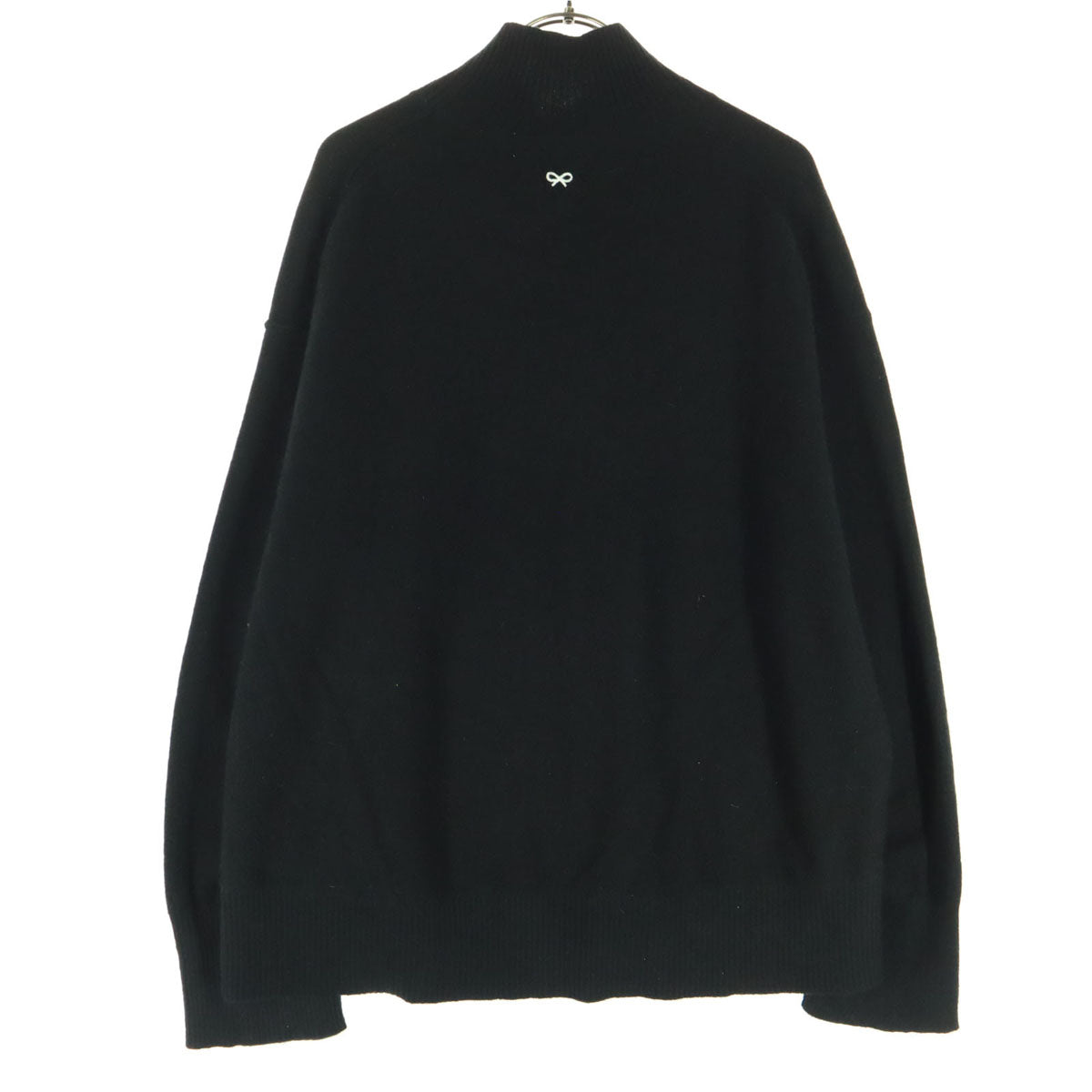 UNIQLO ユニクロ ANYA HINDMARCH アニヤハインドマーチ コラボ カシミヤ ワンポイントロゴ 長袖 ハイネック セーター L ブラック レディース