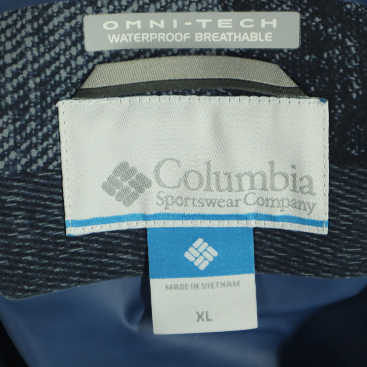美品 Columbia コロンビア ロゴ刺繍 マウンテンジャケット XL ブルー OMNI-TECH メンズ