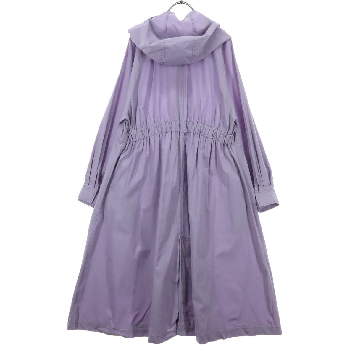 three dots スリードッツ 日本製 長袖 スプリングコート S パープル フーディー レディース