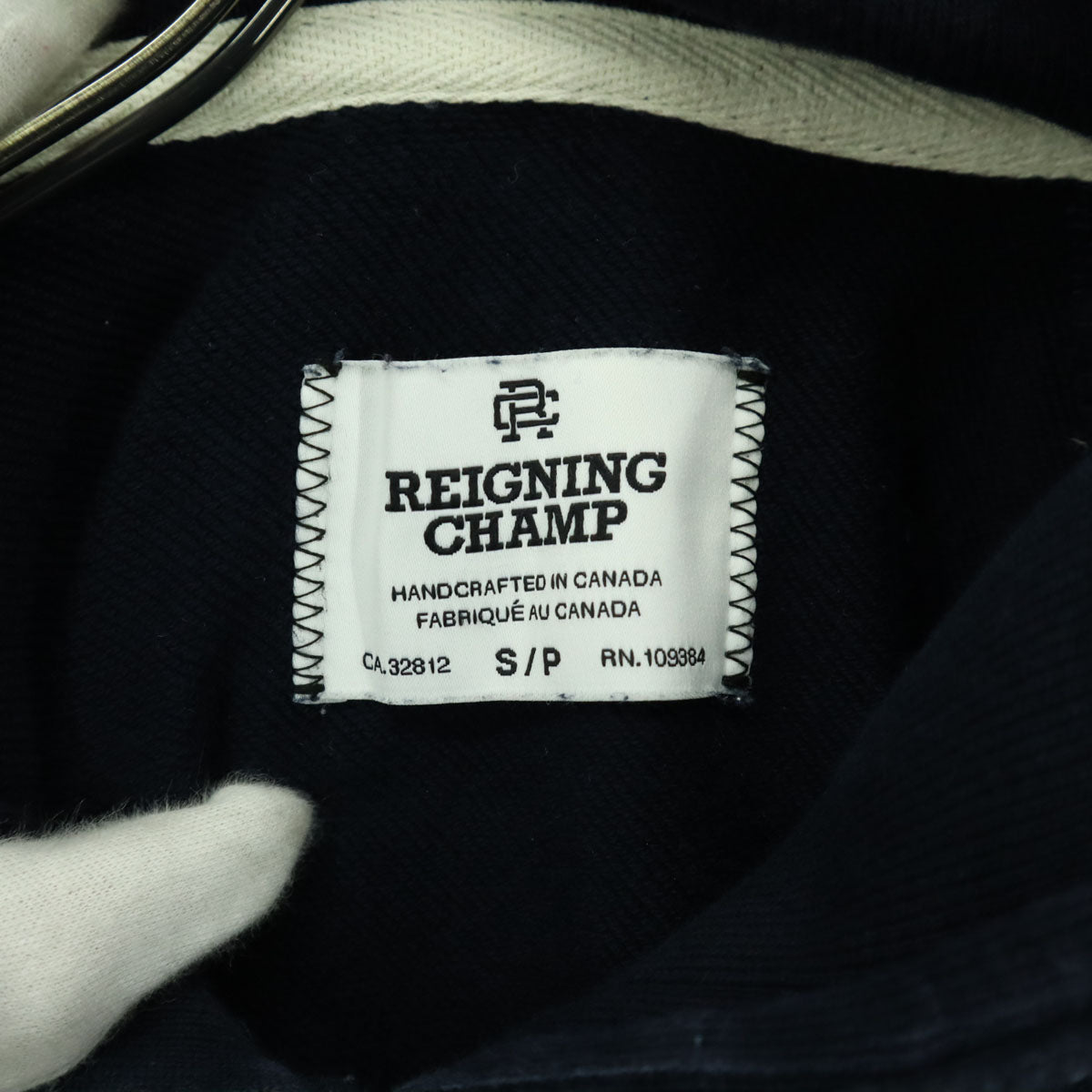 REIGNING CHAMP ライニングチャンプ カナダ製 無地 長袖 スウェットパーカー S ネイビー メンズ