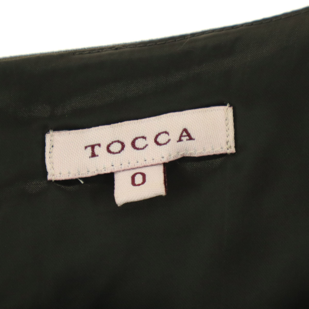 TOCCA トッカ バイカラー 長袖 膝丈ワンピース 0 ブラウン系 ブラック レディース