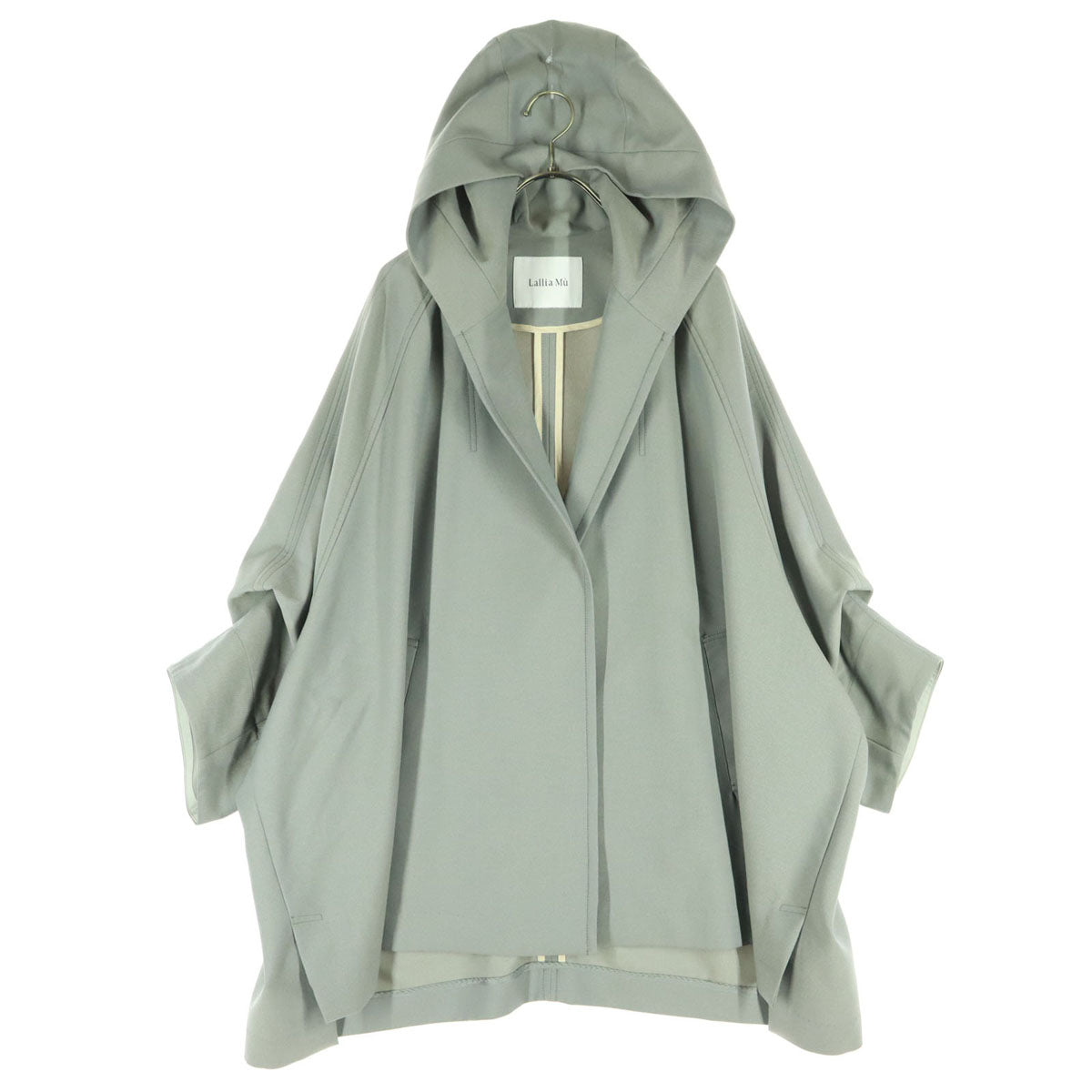 Lallia Mu ラリアムー 長袖 コート 38 グレー ショート丈 レディース