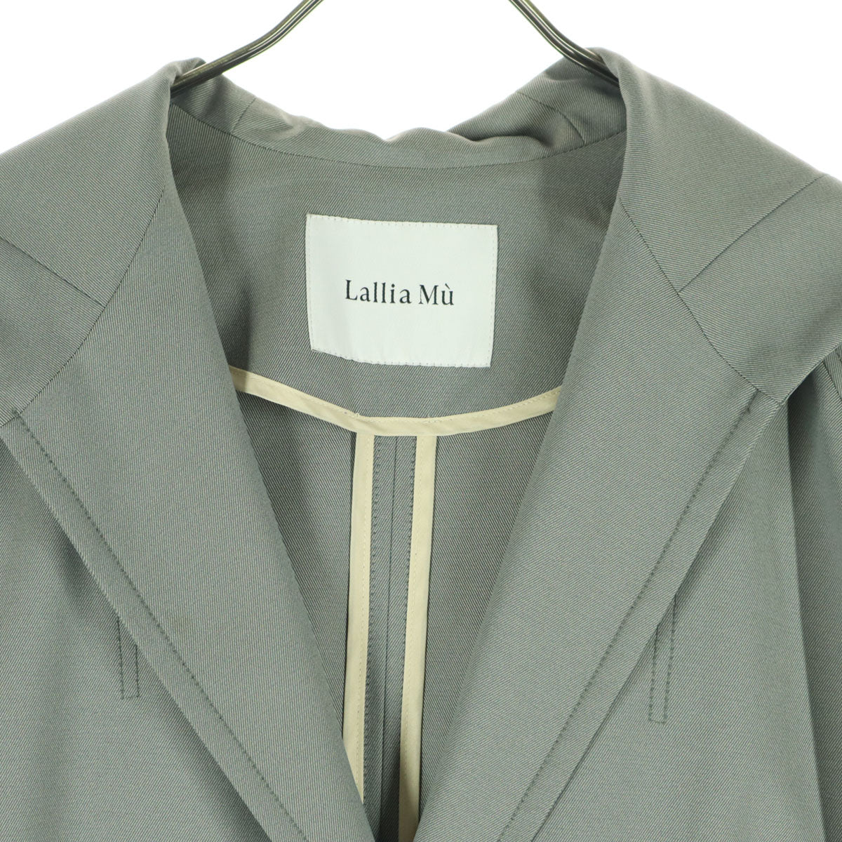 Lallia Mu ラリアムー 長袖 コート 38 グレー ショート丈 レディース