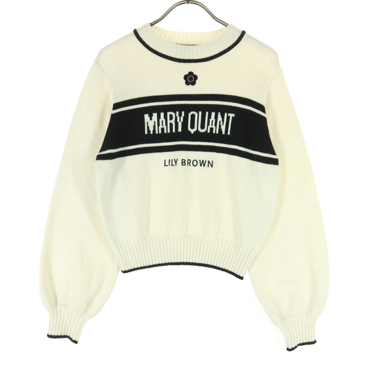 美品 Lily Brown リリーブラウン マリークワント コラボ 長袖 ニット F アイボリー MARY QUANT レディース