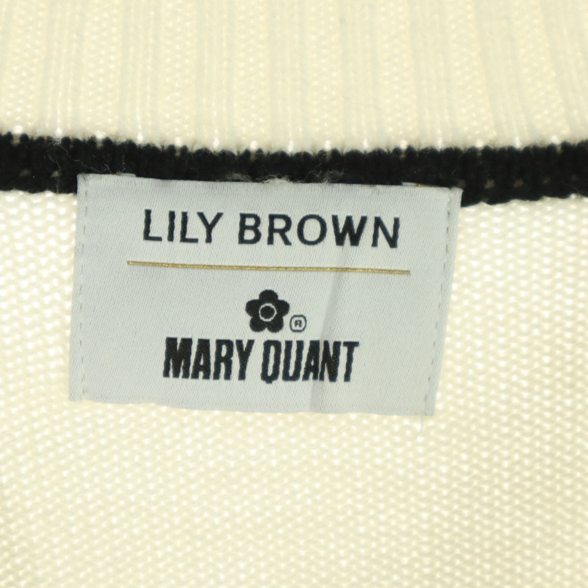 美品 Lily Brown リリーブラウン マリークワント コラボ 長袖 ニット F アイボリー MARY QUANT レディース
