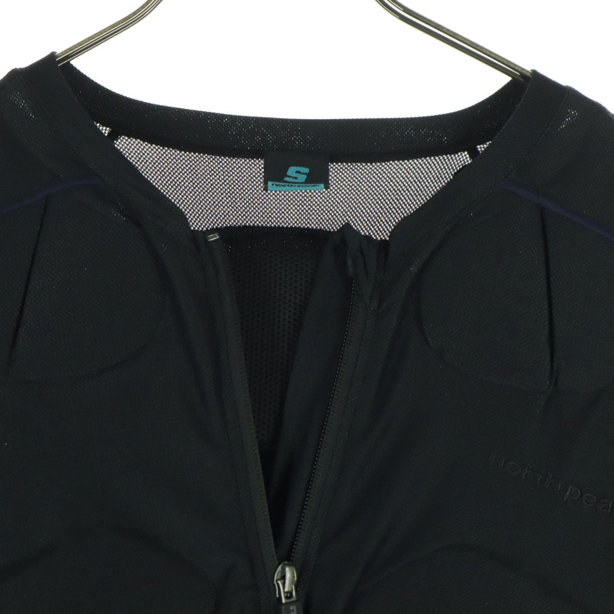 north peak ノースピーク 英字 バイク 長袖 ジップジャケット S ブラック メッシュ プロテクター ツーリング メンズ