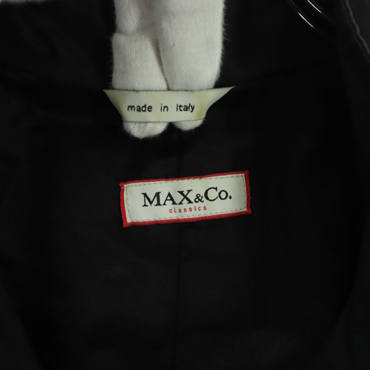 MAX&CO マックスアンドコー イタリア製 長袖 フルジップアップ コート 34 ブラック レディース
