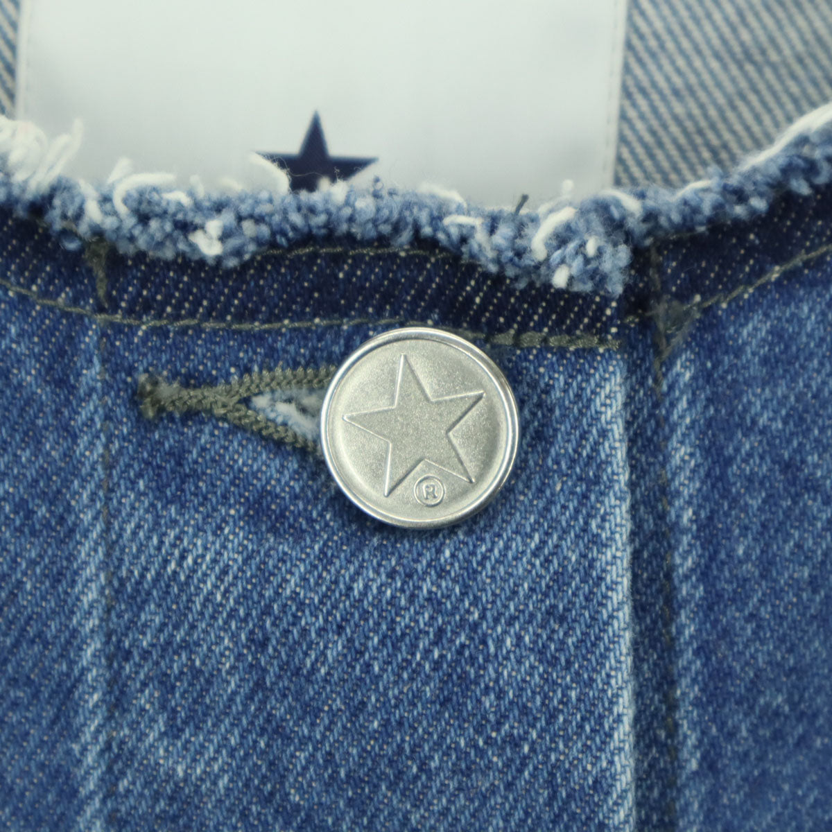 CONVERSE TOKYO コンバーストウキョウ 日本製 コットン 長袖 ノーカラー デニムジャケット ブルー系 レディース