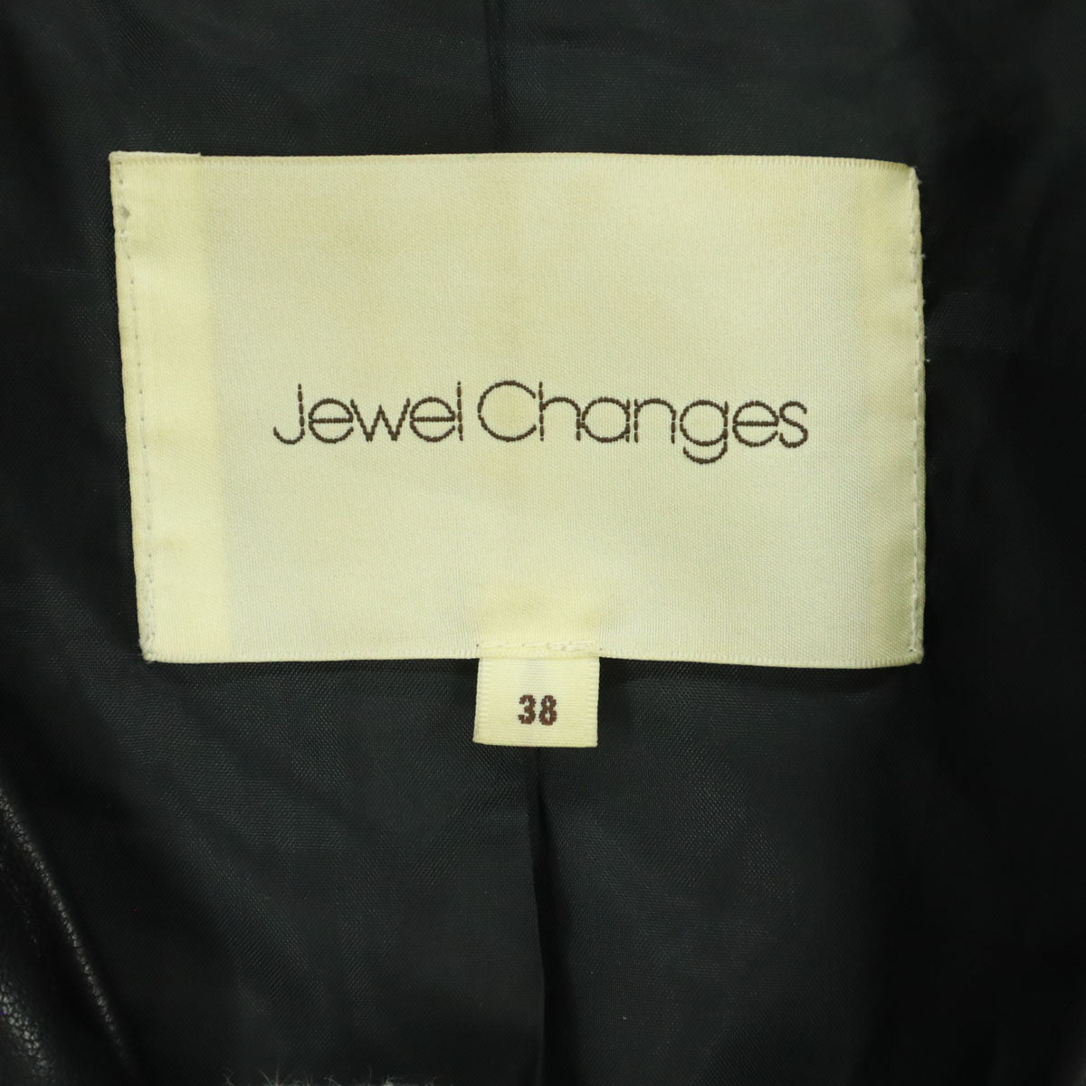 Jewel Changes ジュエルチェンジズ 長袖 レザー シングルライダースジャケット 38 ブラック 羊革 レディース