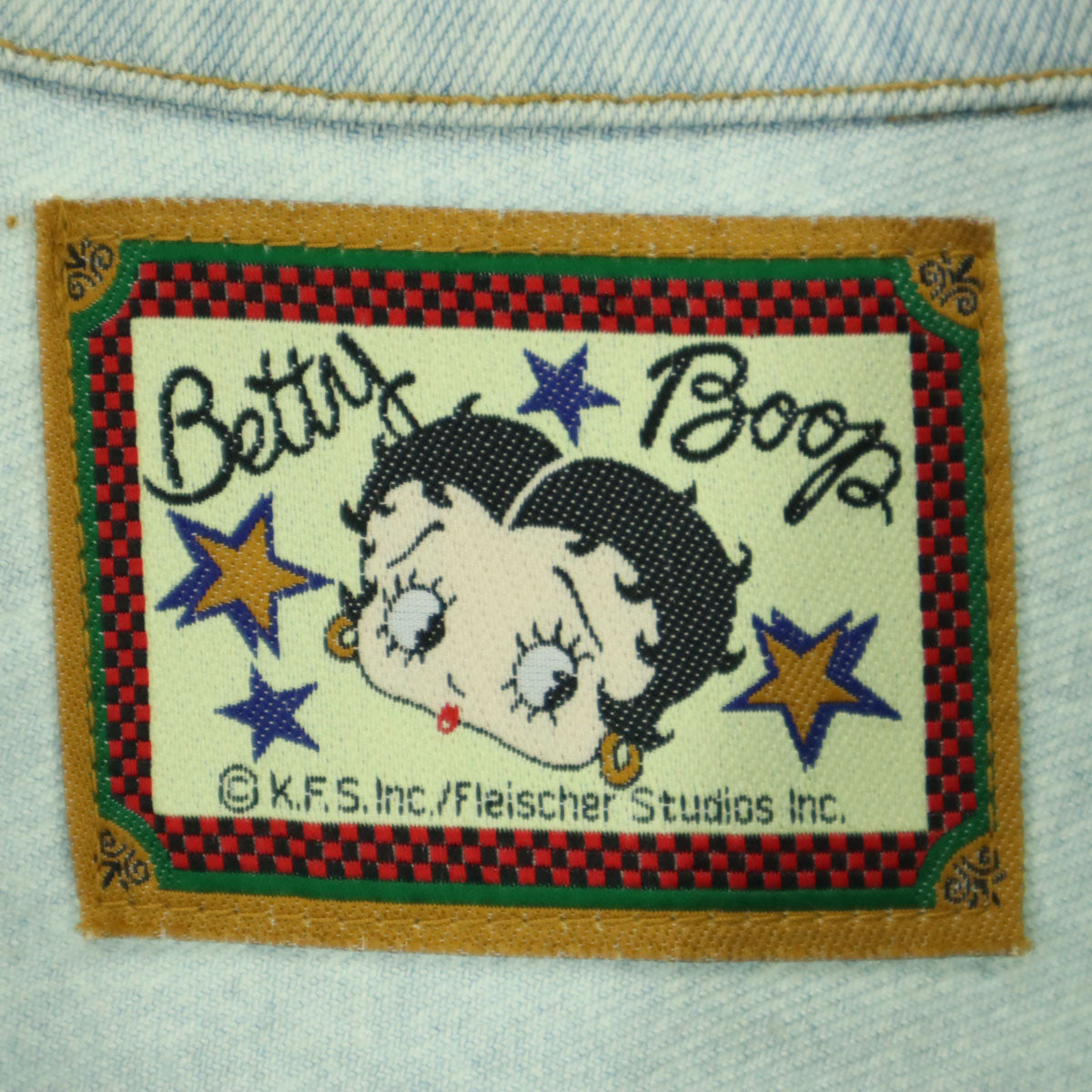 BETTY BOOP ベティブープ 90s オールド バックプリント柄 長袖 デニムジャケット ブルー メンズ