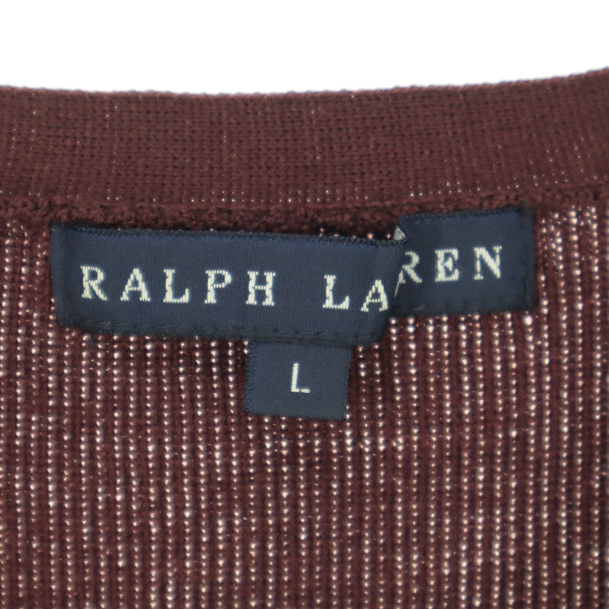 RALPH LAUREN ラルフローレン 長袖 ウール ニットカーディガン L ワインレッド系 レディース