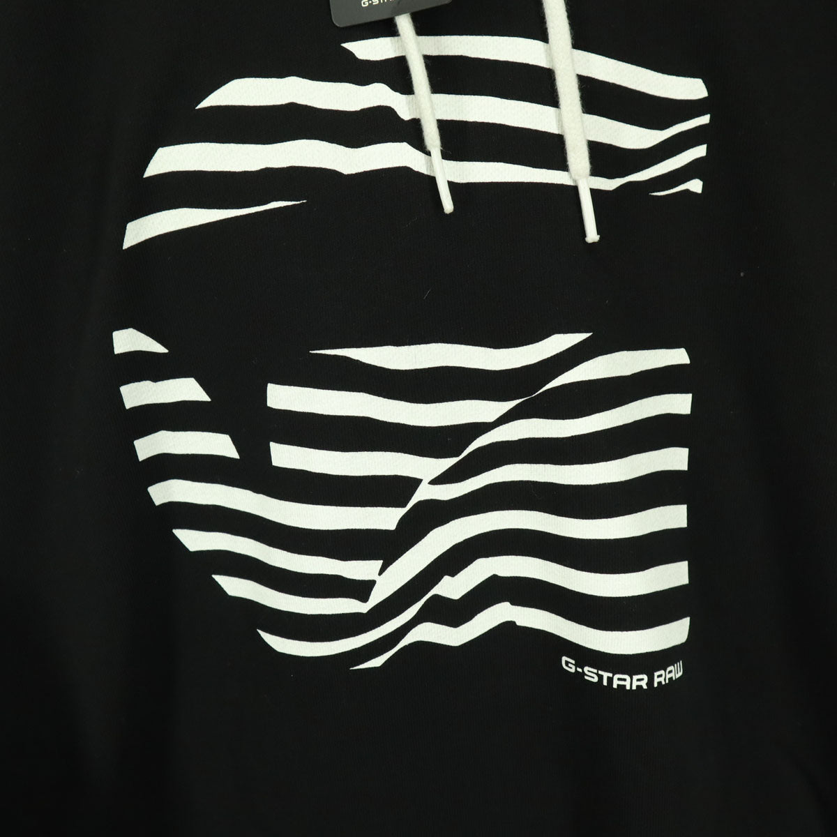 未使用 G-STAR RAW ジースターロウ プリント 長袖 スウェットパーカー S ブラック メンズ