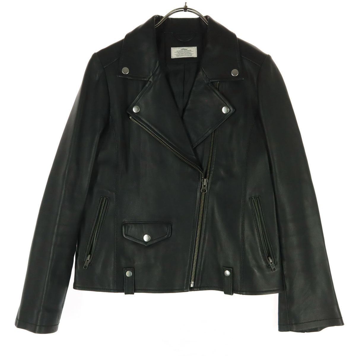 relumeJOURNAL STANDARD レリュームジャーナルスタンダード 長袖 レザー ダブルライダースジャケット S ブラック 羊革 レディース