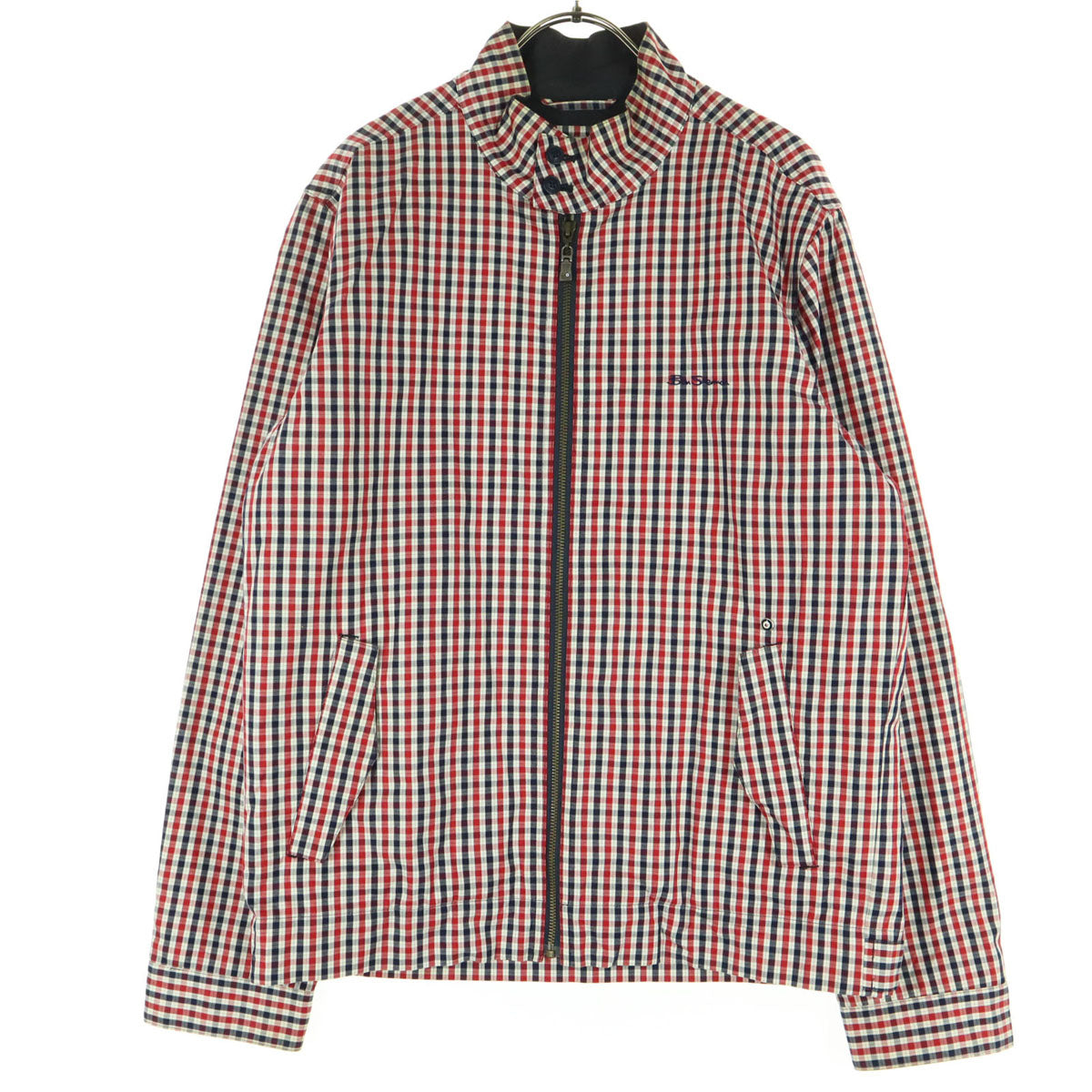 Ben Sherman ベンシャーマン コットン チェック柄 マルチカラー 長袖 スウィングトップ M ネイビー系 メンズ