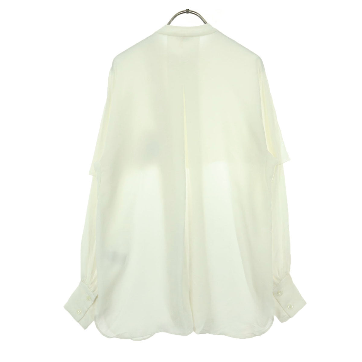 VERMEIL par iena ヴェルメイユパーイエナ 日本製 長袖 バックサテンケープ ブラウス F ホワイト レディース