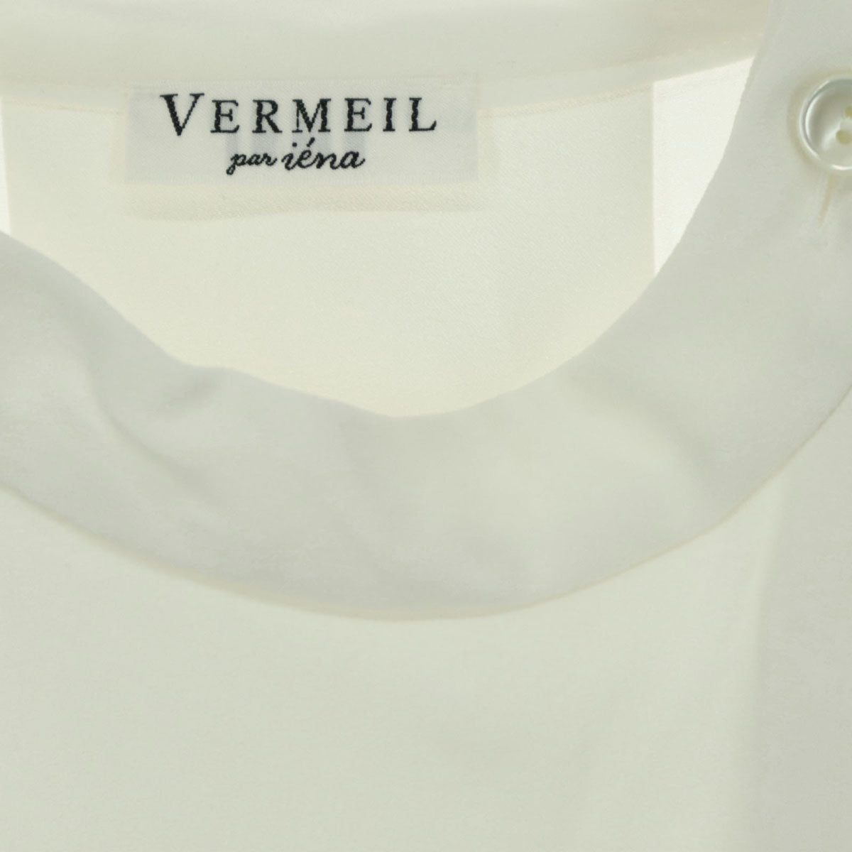VERMEIL par iena ヴェルメイユパーイエナ 日本製 長袖 バックサテンケープ ブラウス F ホワイト レディース