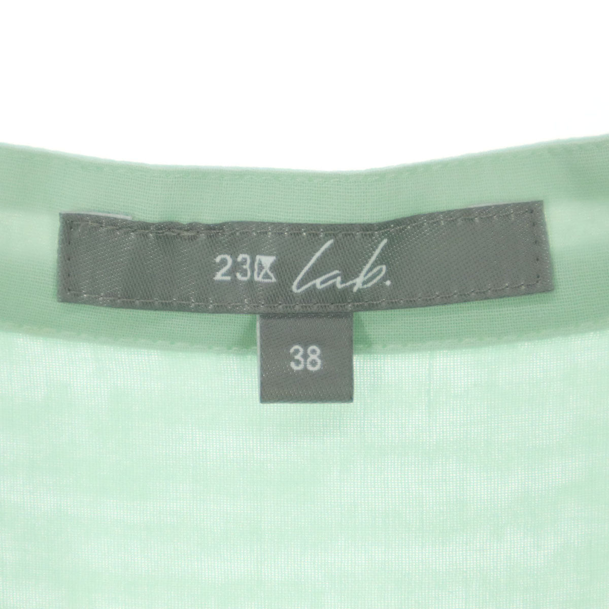 23区 lab. 23区ラボ 長袖 シースルー シャツワンピース 38 グリーン系 レディース