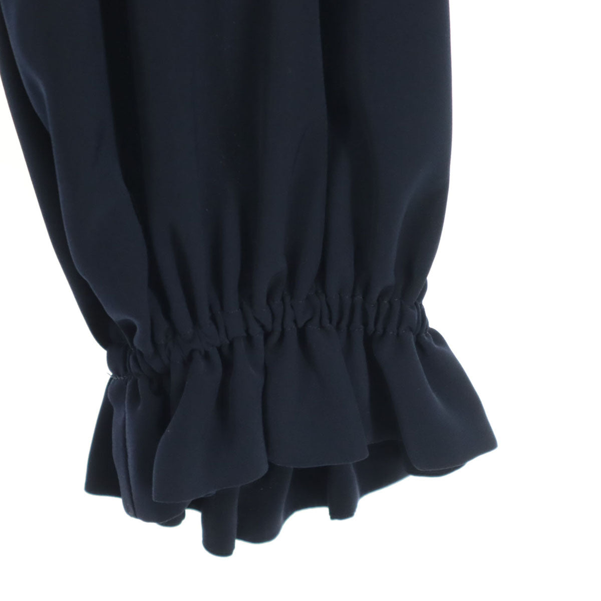 美品 VIVIENNE TAM ヴィヴィアンタム 日本製 総柄 長袖 ミモレ丈 ワンピース 42 ネイビー レディース