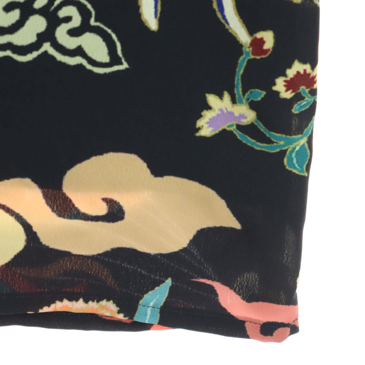 美品 VIVIENNE TAM ヴィヴィアンタム 日本製 総柄 長袖 ミモレ丈 ワンピース 42 ネイビー レディース