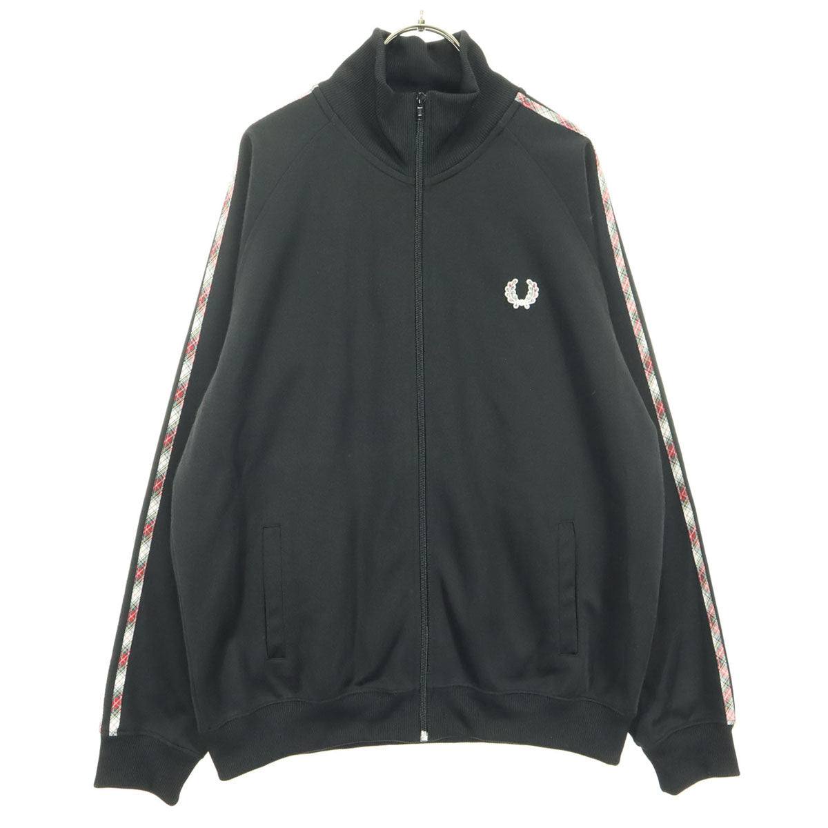 美品 FRED PERRY フレッドペリー ポルトガル製 ワンポイントロゴ 長袖 トラックジャケット L ブラック メンズ