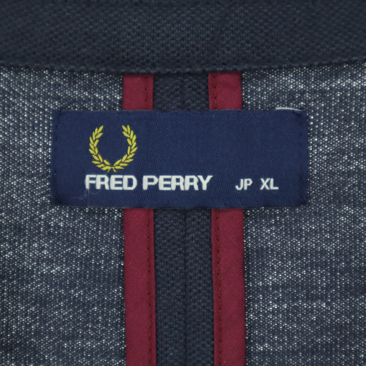 FRED PERRY フレッドペリー 日本製 ワンポイント刺繍 長袖 テーラードジャケット XL ネイビー メンズ