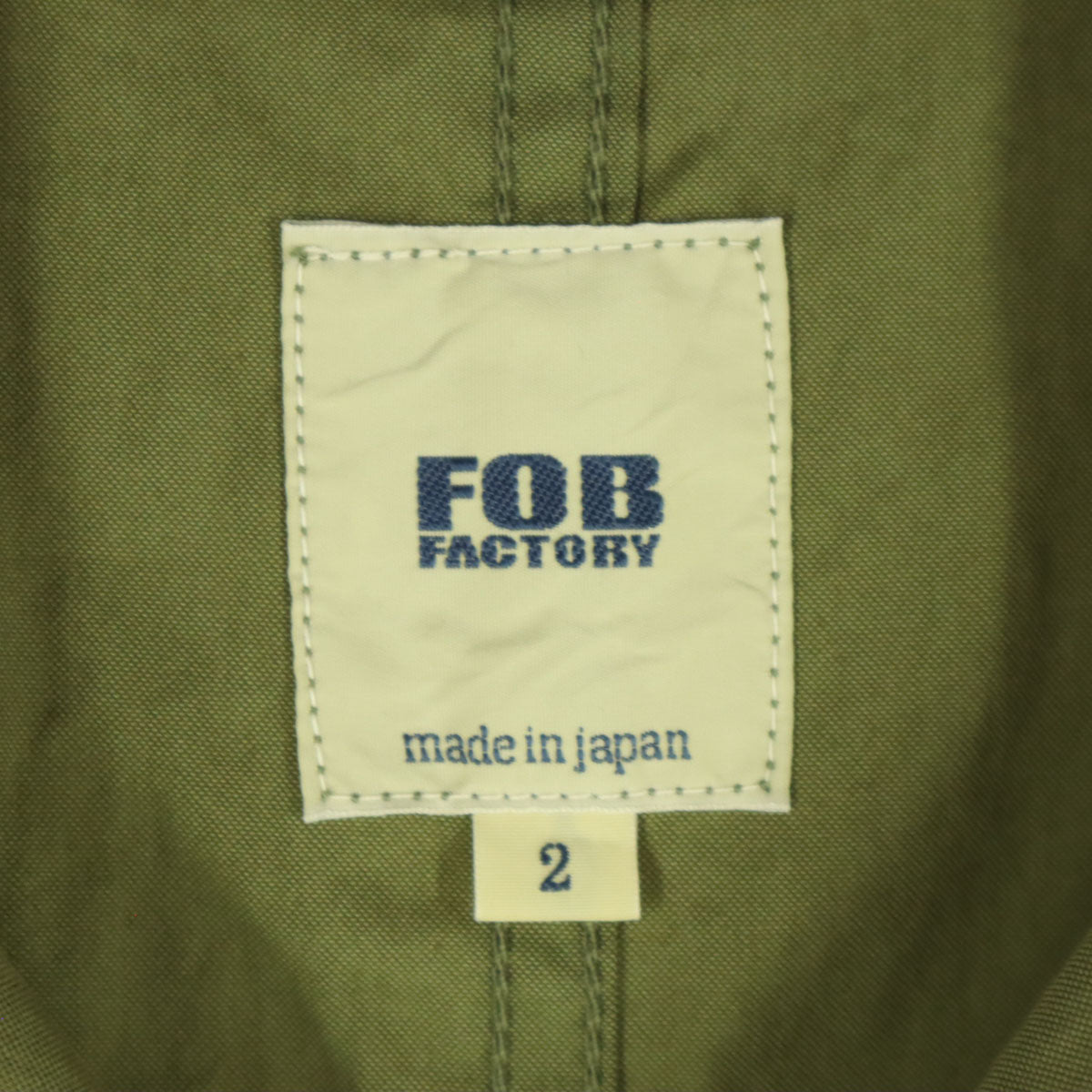 FOB FACTORY エフオービーファクトリー 日本製 長袖 ボタンアップ ジャケット 2 カーキグリーン メンズ
