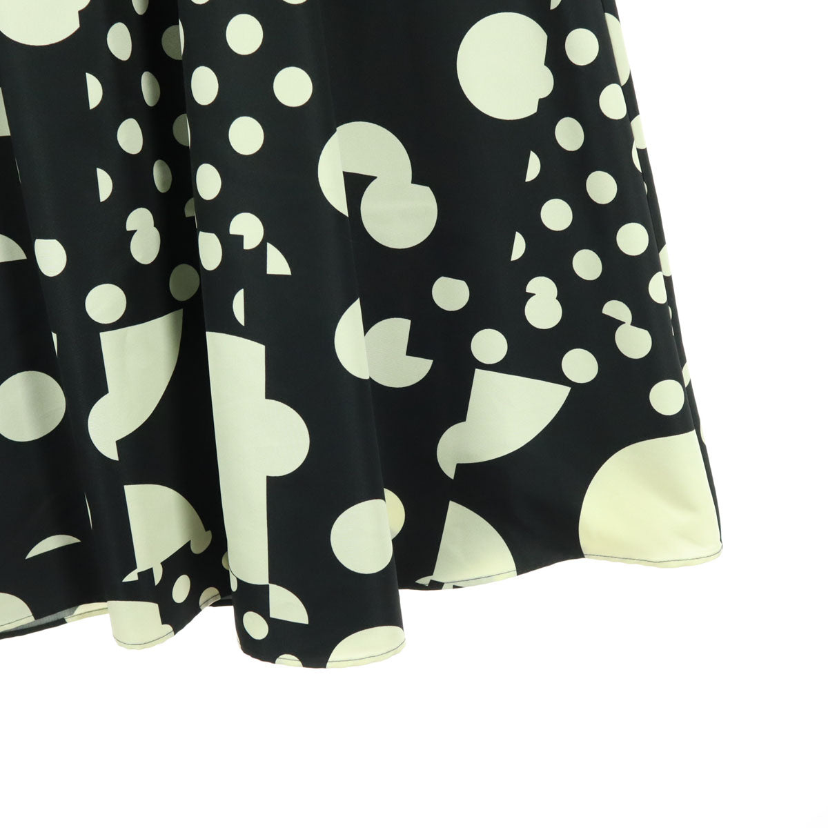 未使用 SYSORUS シソラス ドット柄 マキシ丈 プリーツスカート 38 ブラック バックジップ レディース