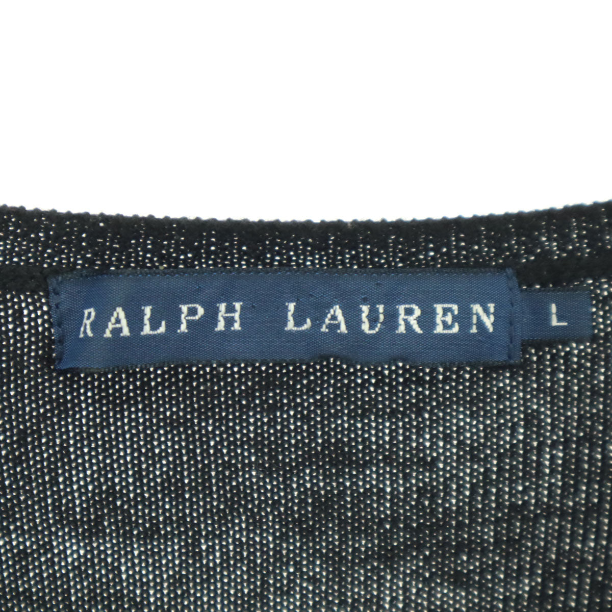 RALPH LAUREN ラルフローレン ワンポイントロゴ 長袖 ニットカーディガン L ブラック レディース