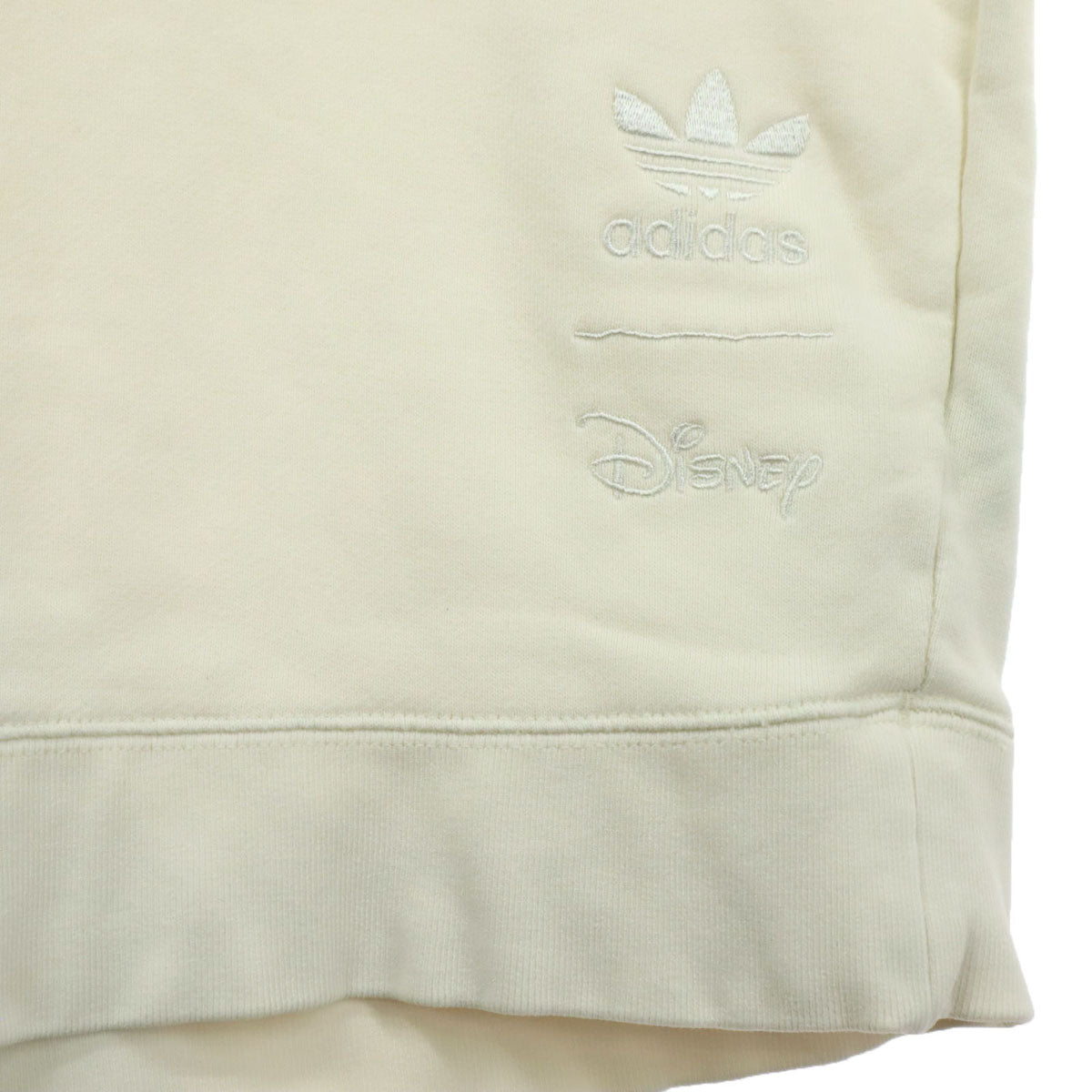 adidas アディダス Disney ディズニー コラボ コットン ロゴプリント キャラクター 長袖 トレーナー L オフホワイト系 トレフォイルロゴ レディース
