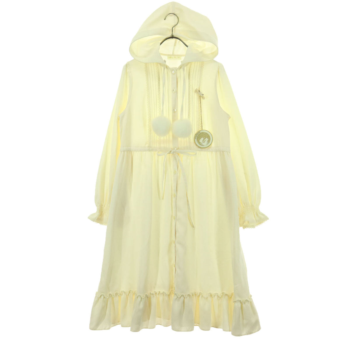 Melody BasKet メロディバスケット 刀剣乱舞 鶴丸国永 コラボ 長袖 ロングワンピース M アイボリー系 フーディー レディース